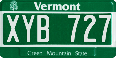 VT license plate XYB727