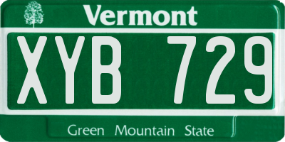 VT license plate XYB729