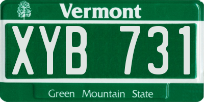 VT license plate XYB731