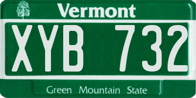 VT license plate XYB732