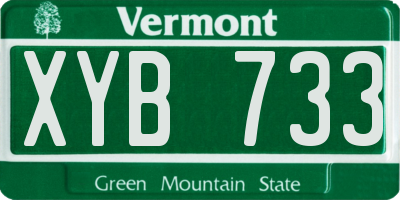 VT license plate XYB733
