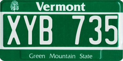 VT license plate XYB735