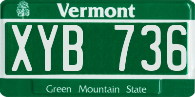VT license plate XYB736