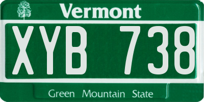 VT license plate XYB738