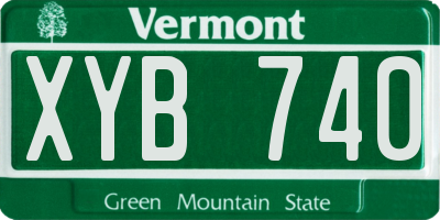 VT license plate XYB740