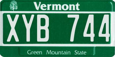 VT license plate XYB744