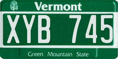 VT license plate XYB745