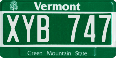 VT license plate XYB747