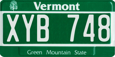 VT license plate XYB748