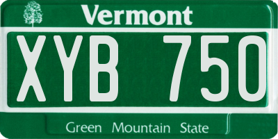 VT license plate XYB750