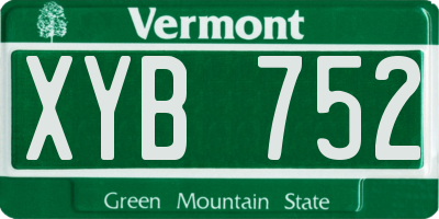 VT license plate XYB752