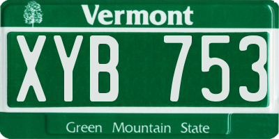 VT license plate XYB753