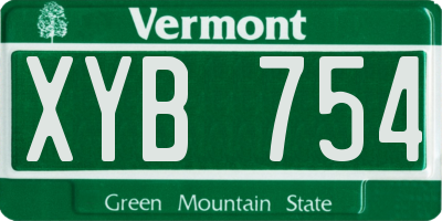 VT license plate XYB754