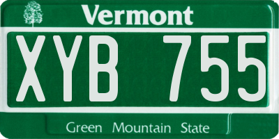 VT license plate XYB755