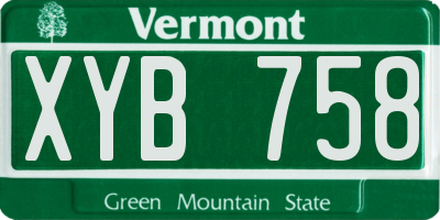 VT license plate XYB758