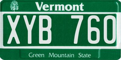VT license plate XYB760