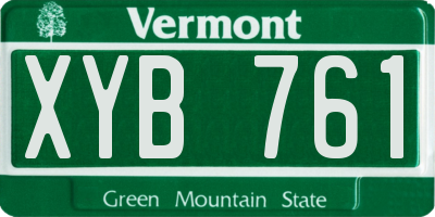 VT license plate XYB761