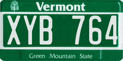 VT license plate XYB764