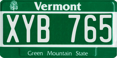 VT license plate XYB765