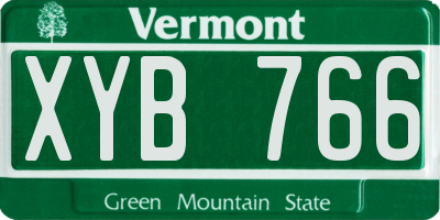 VT license plate XYB766