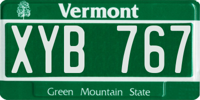 VT license plate XYB767