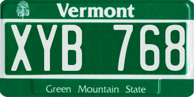 VT license plate XYB768