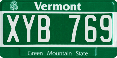 VT license plate XYB769