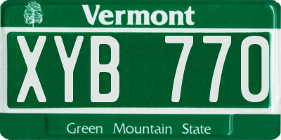 VT license plate XYB770
