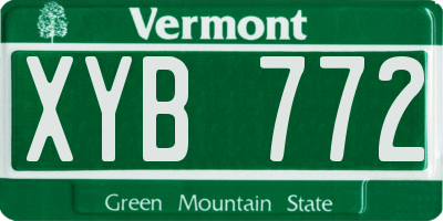 VT license plate XYB772
