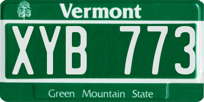VT license plate XYB773