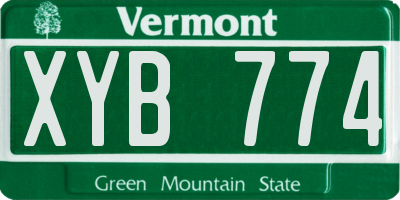 VT license plate XYB774