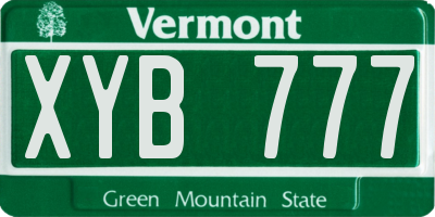 VT license plate XYB777