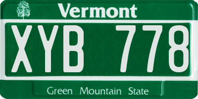 VT license plate XYB778