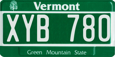 VT license plate XYB780