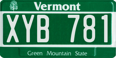 VT license plate XYB781