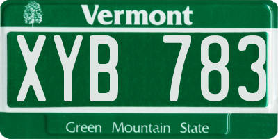 VT license plate XYB783