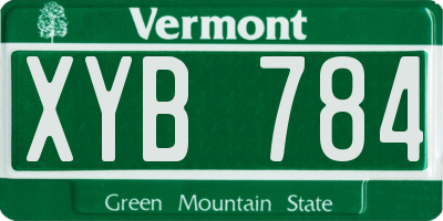 VT license plate XYB784