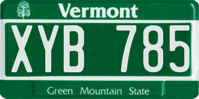 VT license plate XYB785