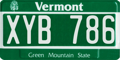 VT license plate XYB786