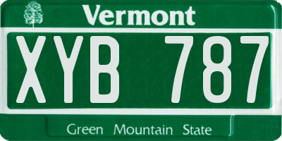 VT license plate XYB787