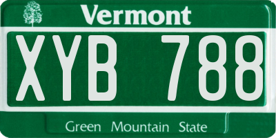 VT license plate XYB788