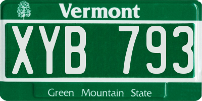 VT license plate XYB793