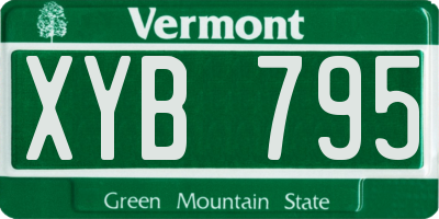 VT license plate XYB795