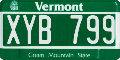 VT license plate XYB799
