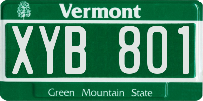 VT license plate XYB801