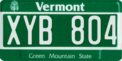 VT license plate XYB804