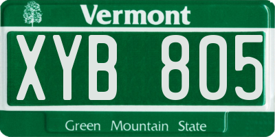 VT license plate XYB805