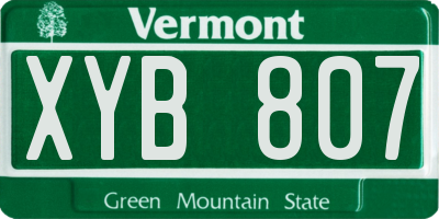 VT license plate XYB807