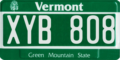 VT license plate XYB808