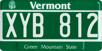 VT license plate XYB812